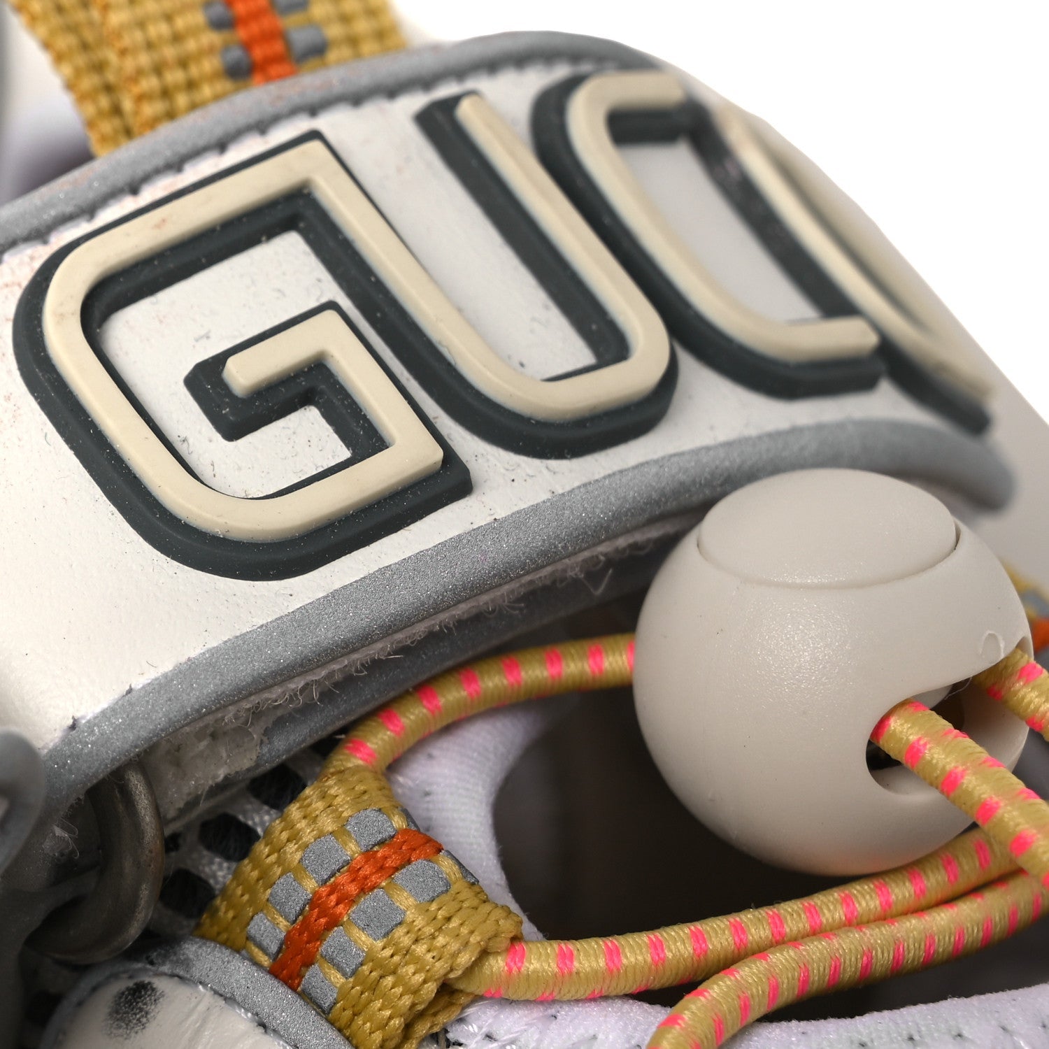Gucci Mesh Fabric Tinsel Sport Sandals 36 White Silver