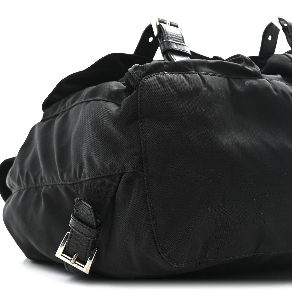 Prada Tessuto Nylon Saffiano Medium Backpack Black