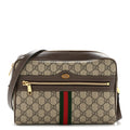 Gucci GG Supreme Monogram Web Small Ophidia Shoulder Bag Brown