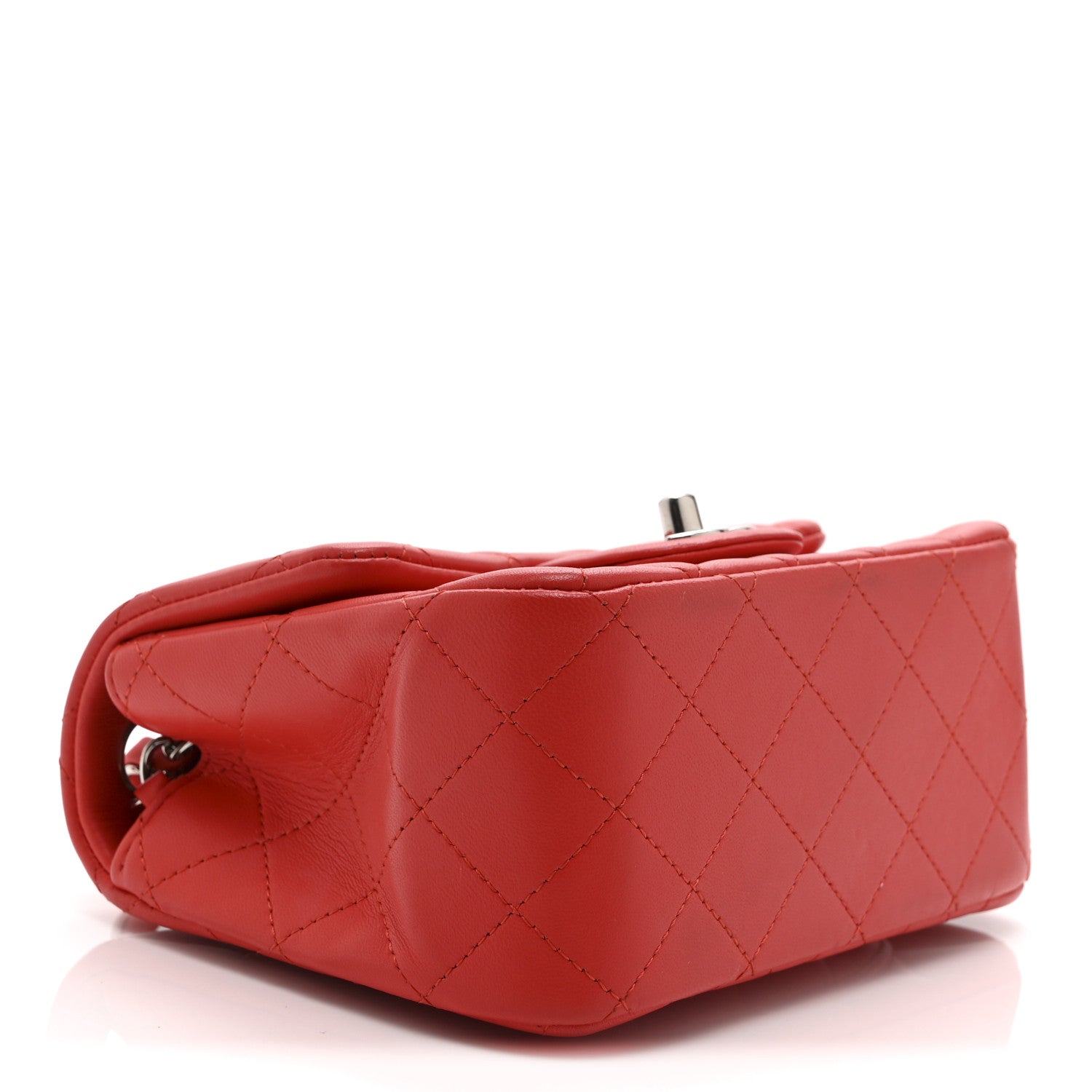 Chanel Lambskin Quilted Mini Square Flap Red