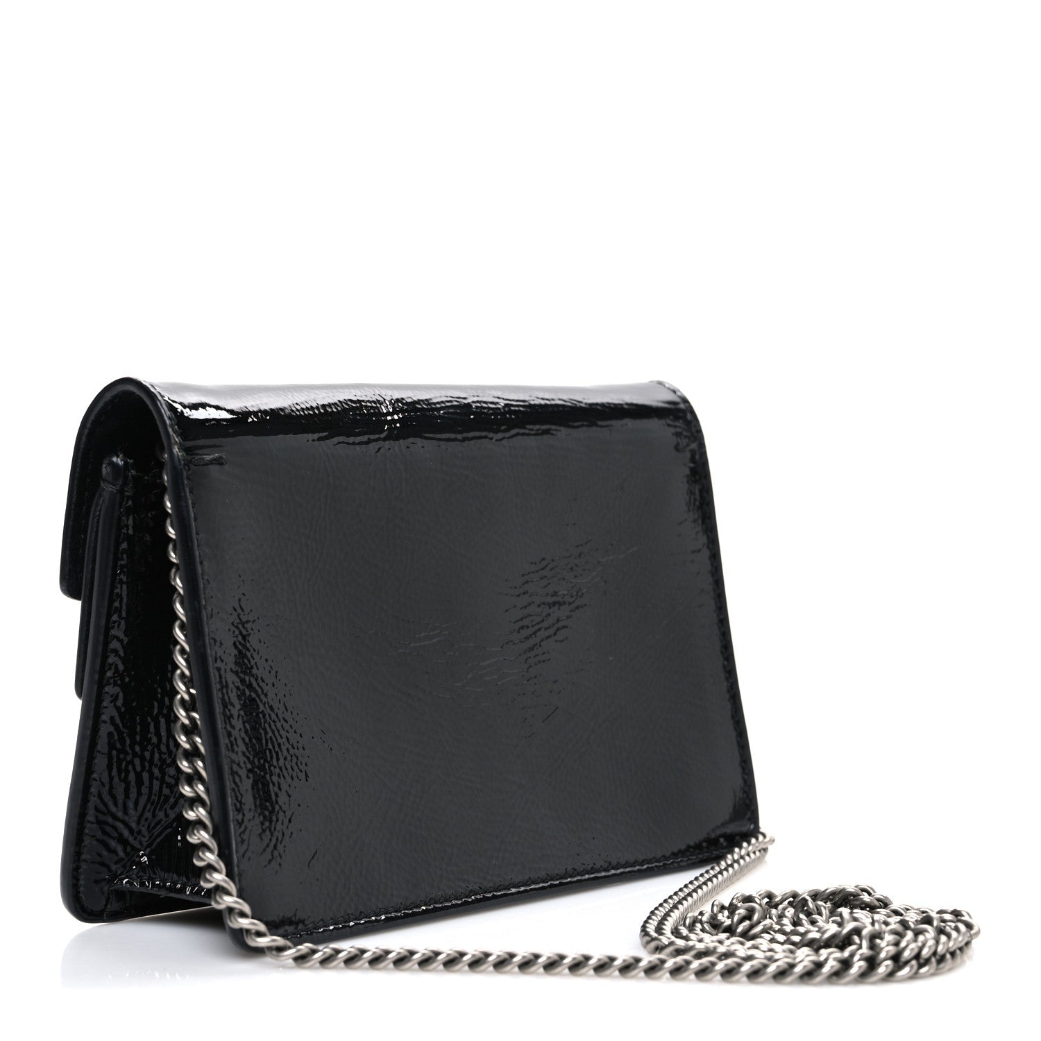 Gucci Crinkled Patent Mini Dionysus Shoulder Bag Black
