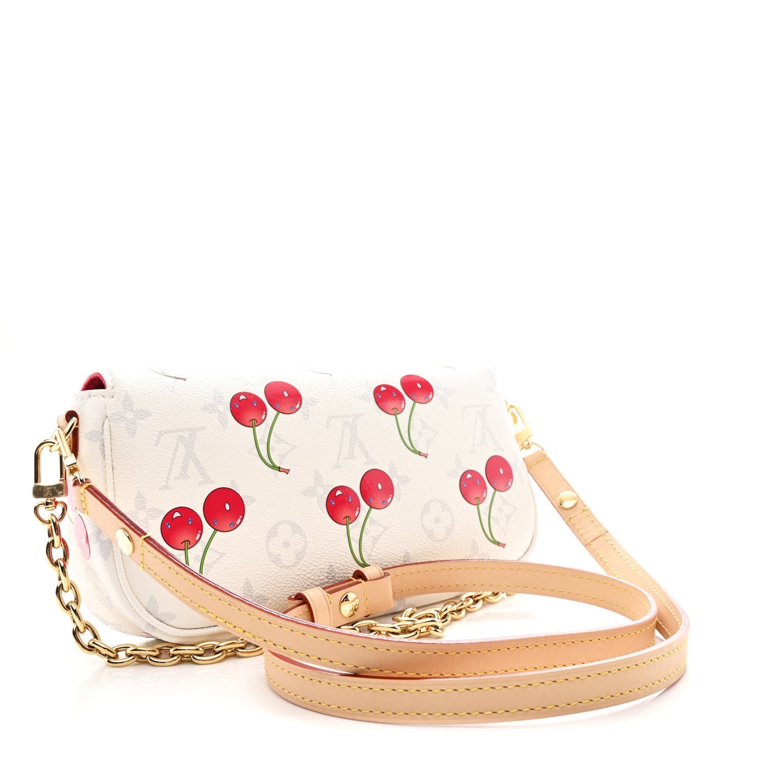 Louis Vuitton LV X TM Monogram Cerises Ivy Wallet On Chain White