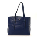 Prada Saffiano Cuir Medium Double Handle Tote Bluette