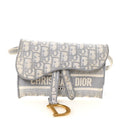Christian Dior Oblique Slim Saddle Pouch Grey