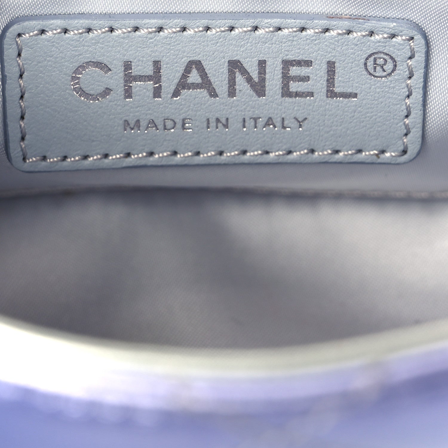 Chanel Gradient Metallic Calfskin Quilted Clutch Silver Blue Yellow Purple