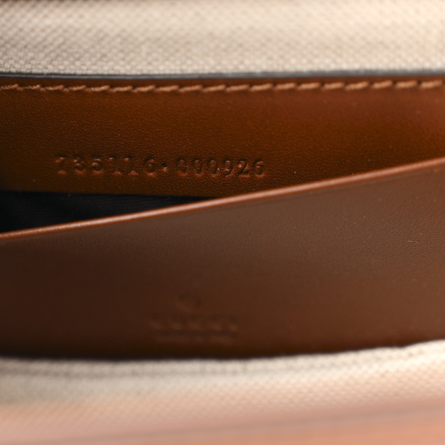 Gucci New Canvas Charisma Calfskin Crystal GG Monogram Small Bamboo 1947 Top Handle Bag Camel Ebony