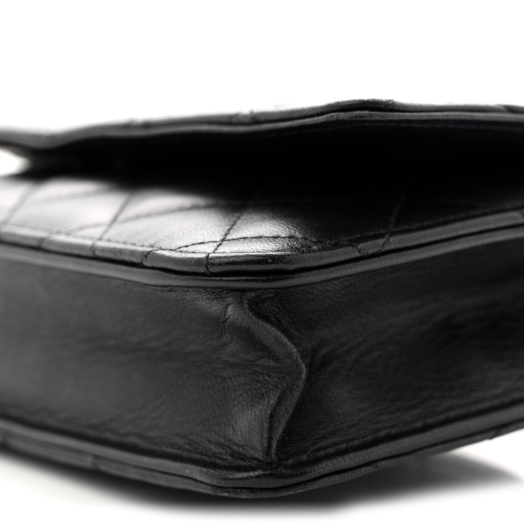 Chanel Lambskin Quilted Wallet On Chain WOC Black