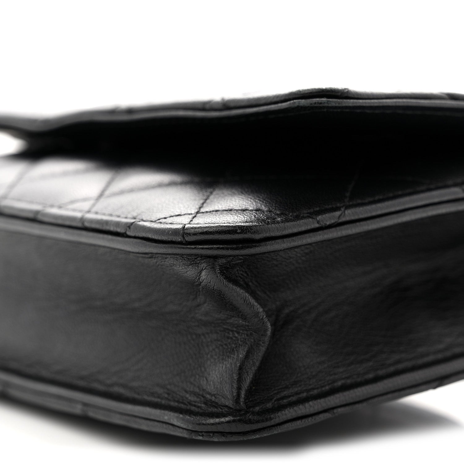 Chanel Lambskin Quilted Wallet On Chain WOC Black
