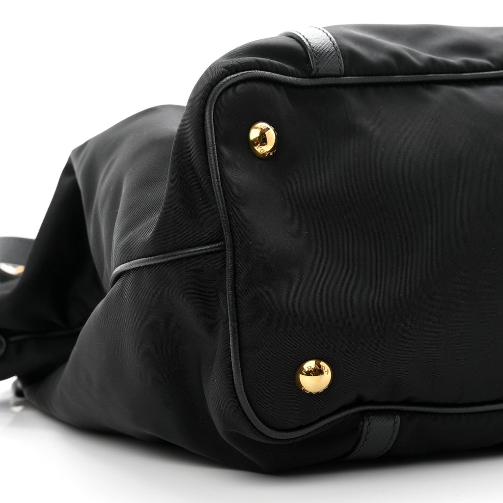 Prada Saffiano Tessuto Nylon Shopping Tote Black