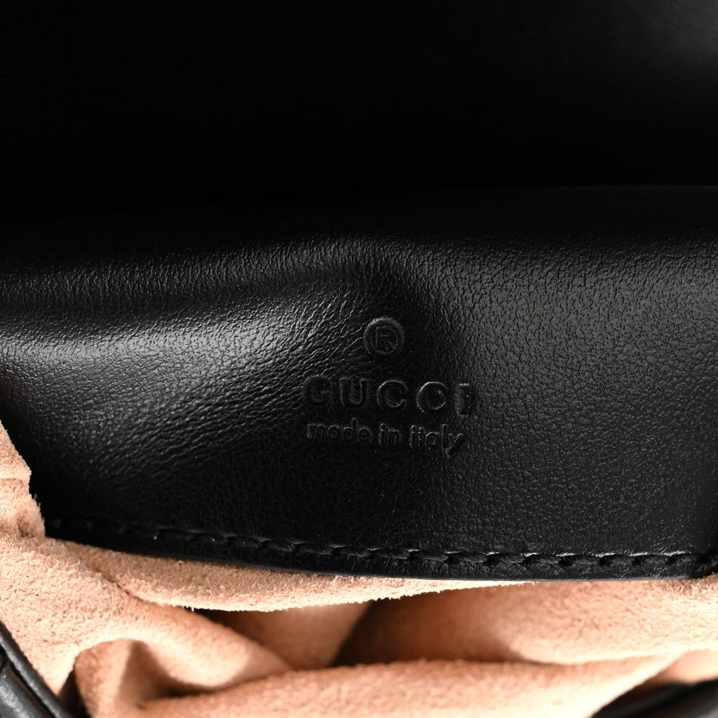 Gucci Calfskin Small GG Marmont Phone Crossbody Bag Black