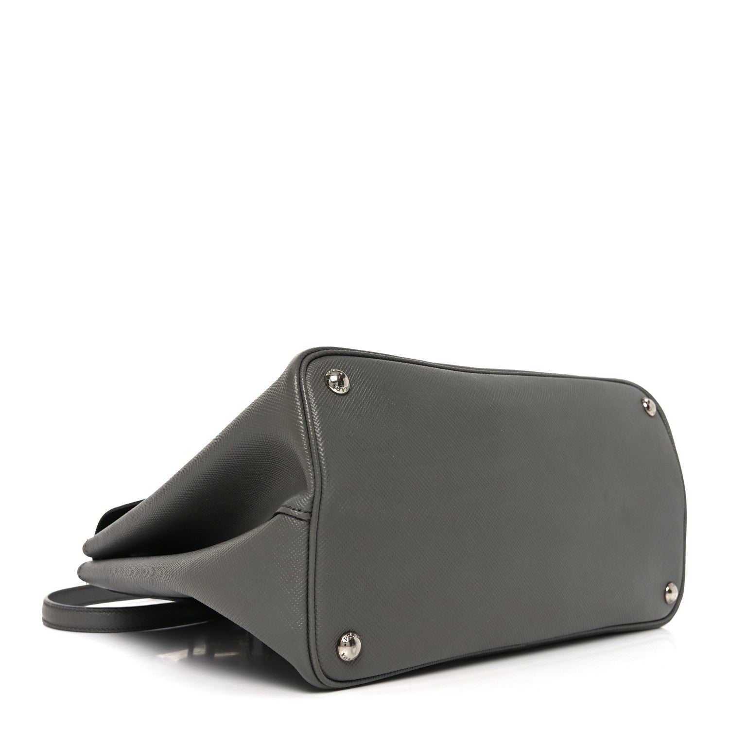 Prada Saffiano Cuir Convertible Top Handle Tote Marmo
