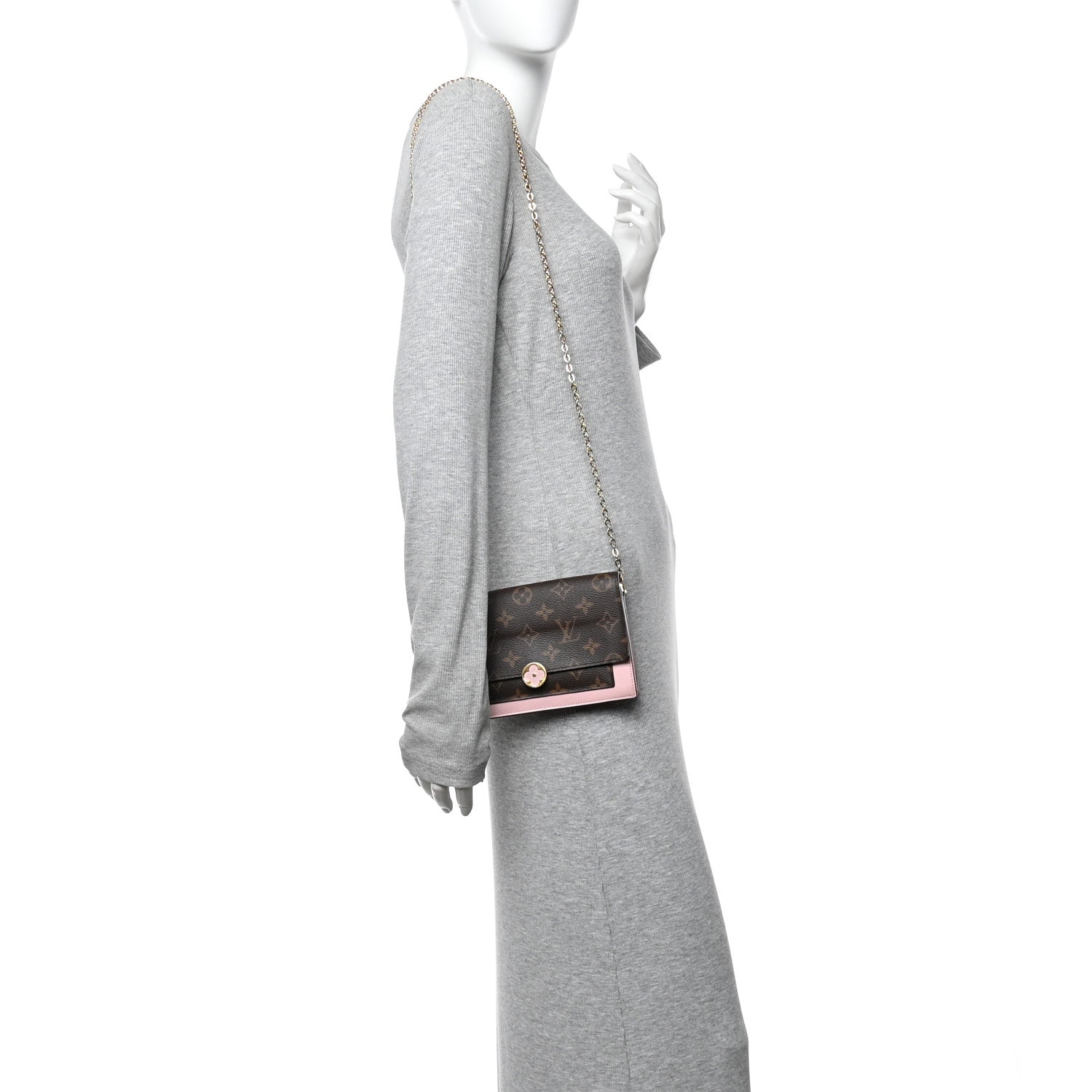 Louis Vuitton Monogram Flore Chain Wallet Rose Ballerine