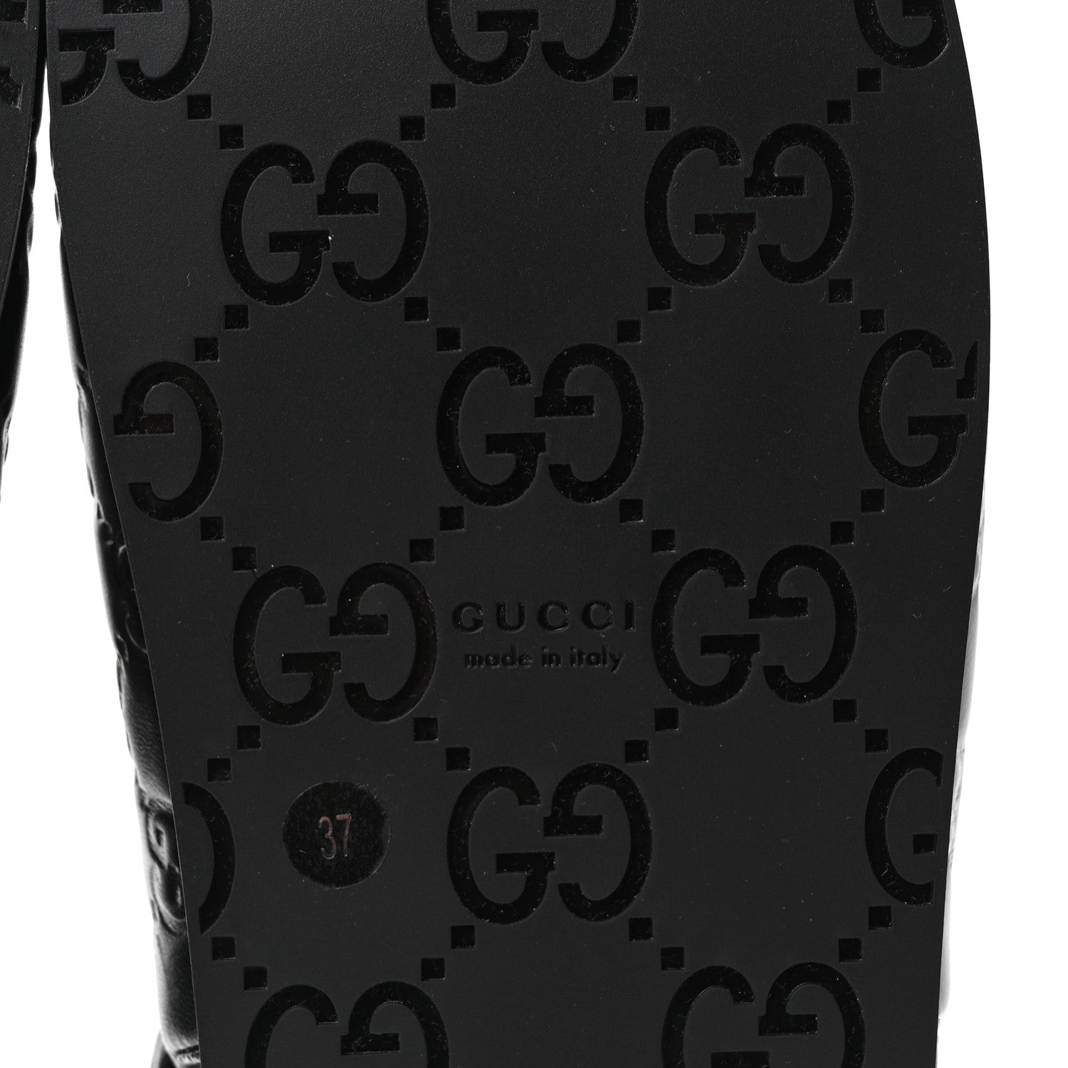 Gucci Guccissima GG Embossed Womens Sandals 37 Black