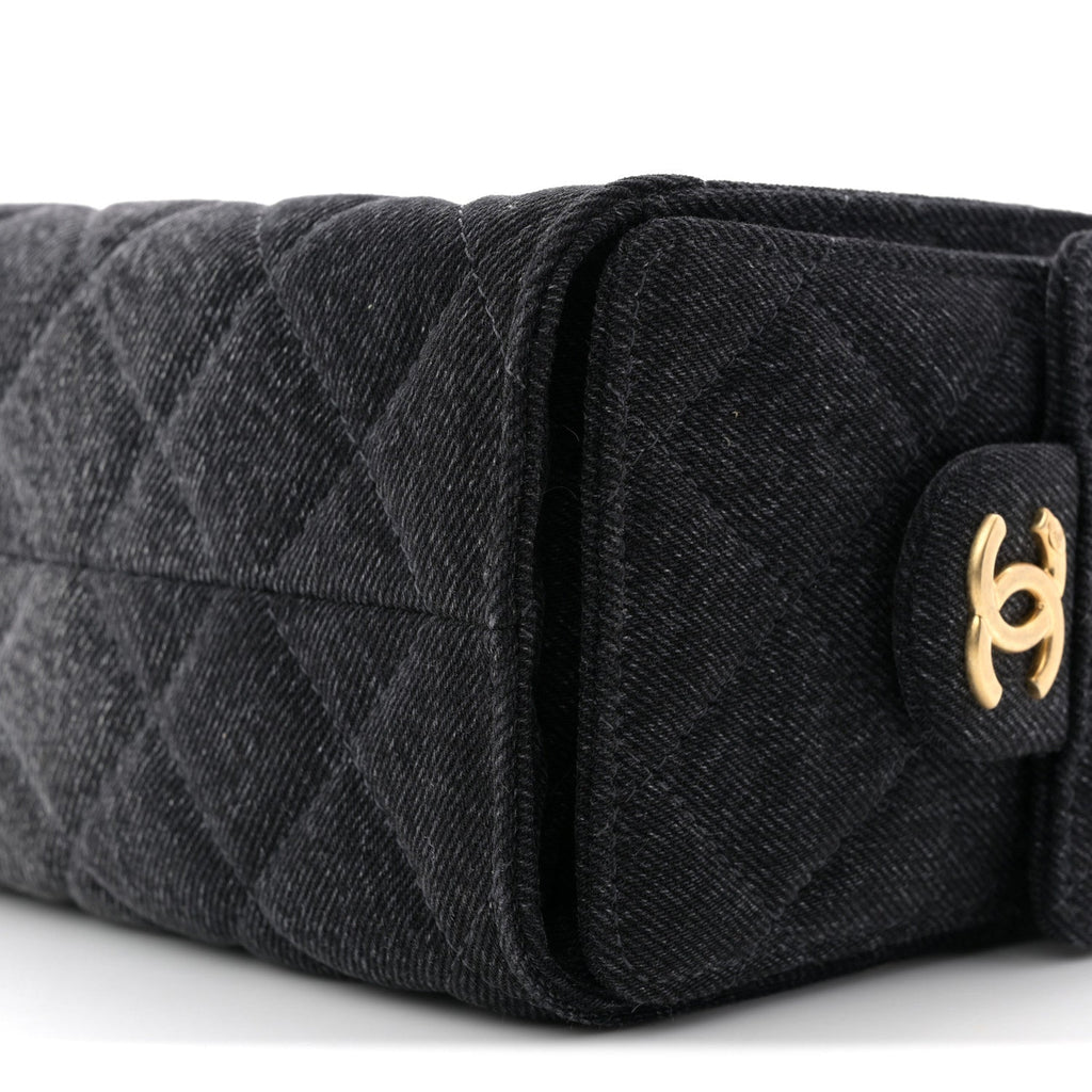 Chanel Washed Denim Quilted Mini Chanel 25 Handbag Black