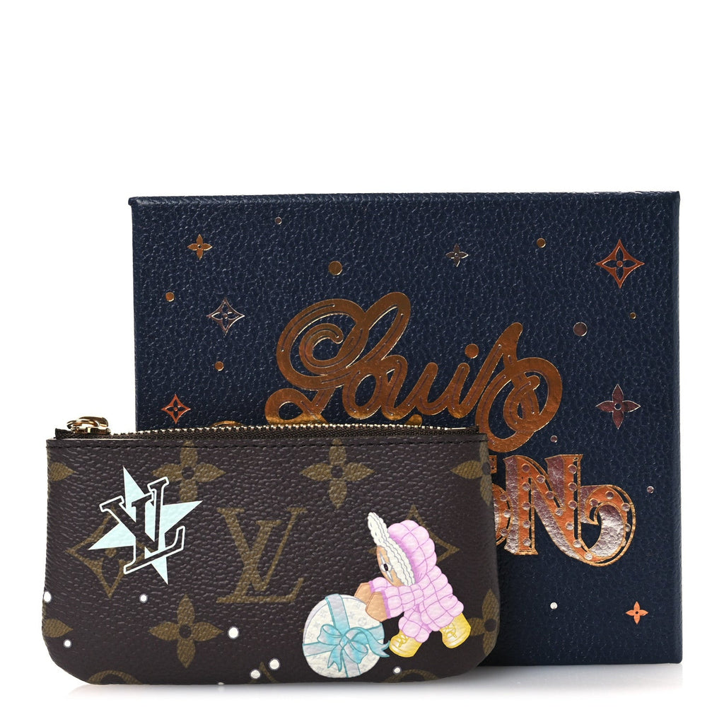 Louis Vuitton Monogram 2025 Christmas Animation Key Pouch Azur Frost