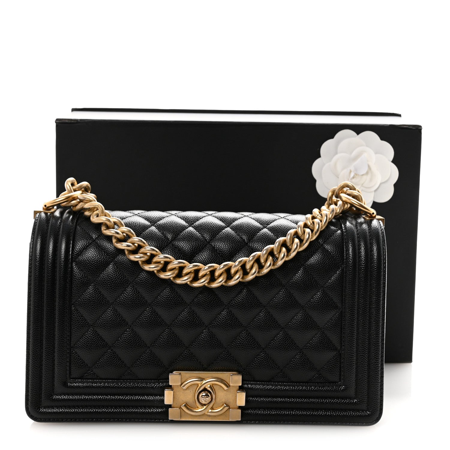 Chanel Caviar Quilted Medium Boy Flap Black