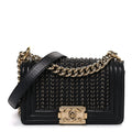 Chanel Calfskin Braided Small Boy Flap Black