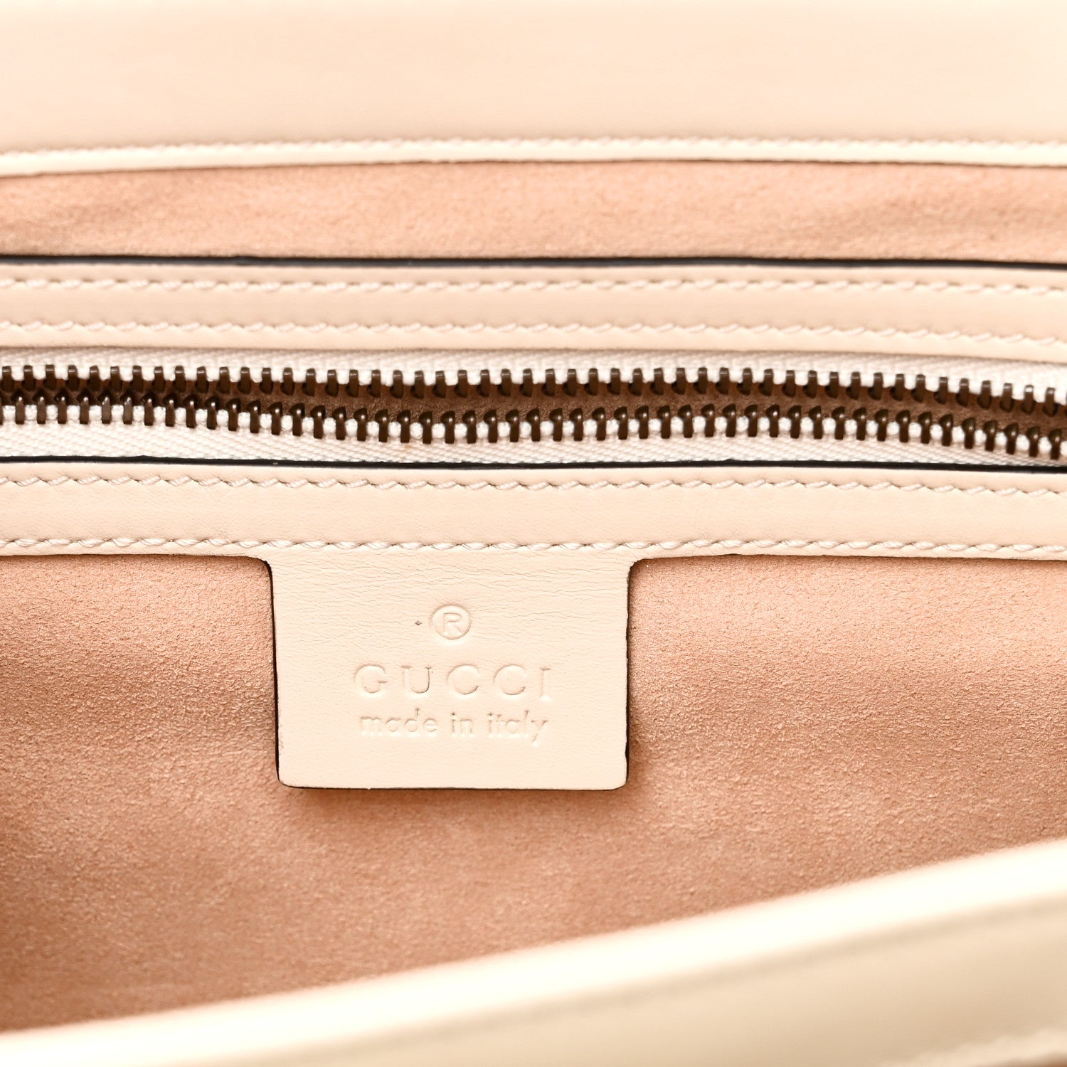 Gucci Calfskin Sylvie Web Small Queen Margaret Top Handle Bag White