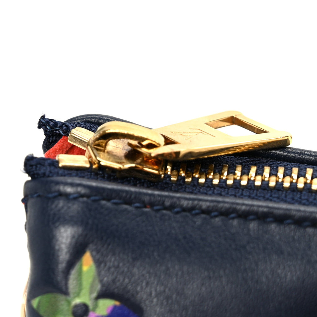 Louis Vuitton Lambskin Embossed Monogram LV Garden Coussin MM Navy Blue