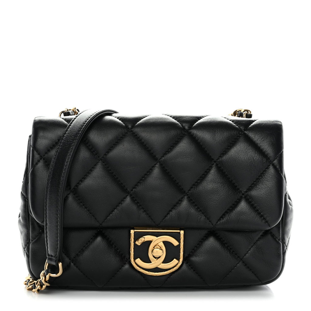 Chanel Lambskin Quilted Mini Flap Black