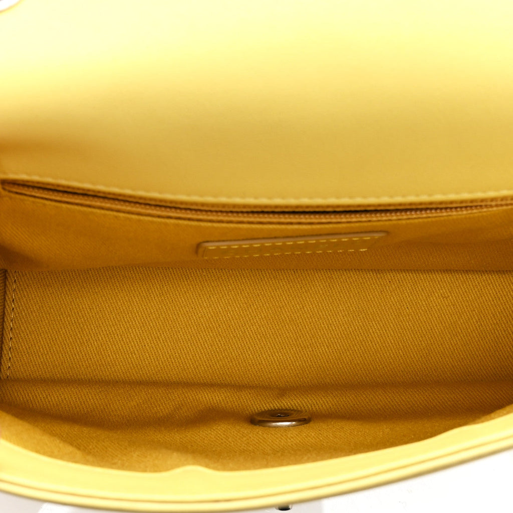 Chanel Calfskin Small Stitched Flap Yellow