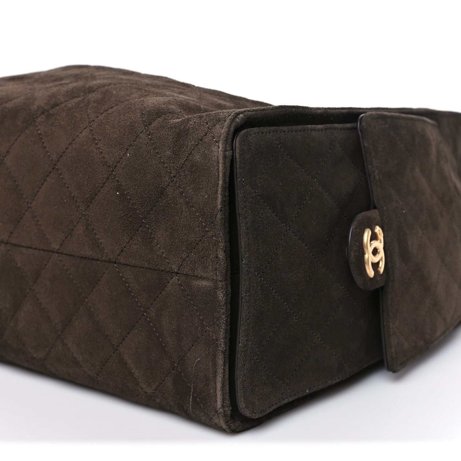 Chanel Suede Quilted Medium Chanel 25 Handbag Dark Brown
