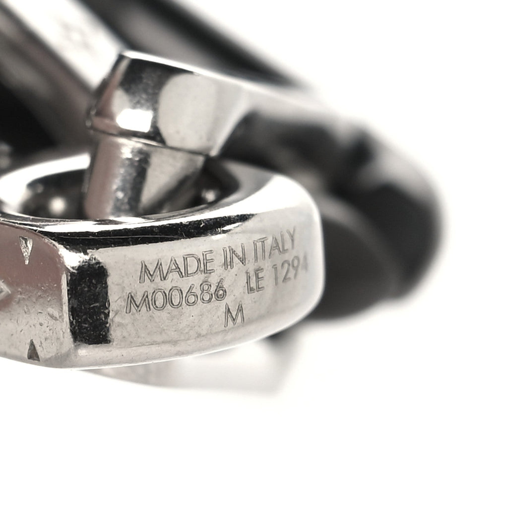 Louis Vuitton Metal Monogram Chain Bracelet Silver Black