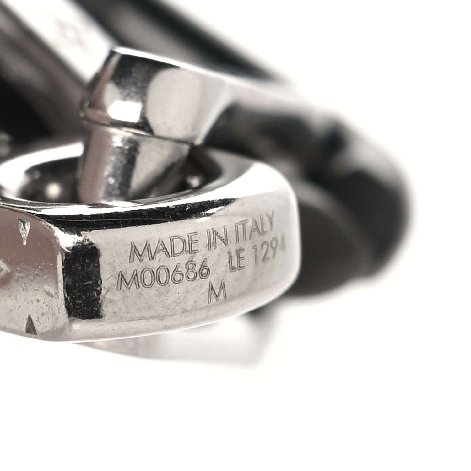 Louis Vuitton Metal Monogram Chain Bracelet Silver Black