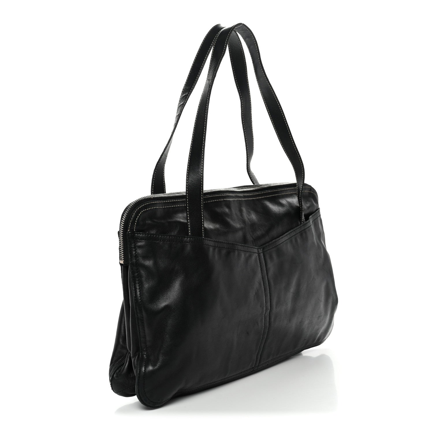 Prada Nappa Pocket Satchel Black