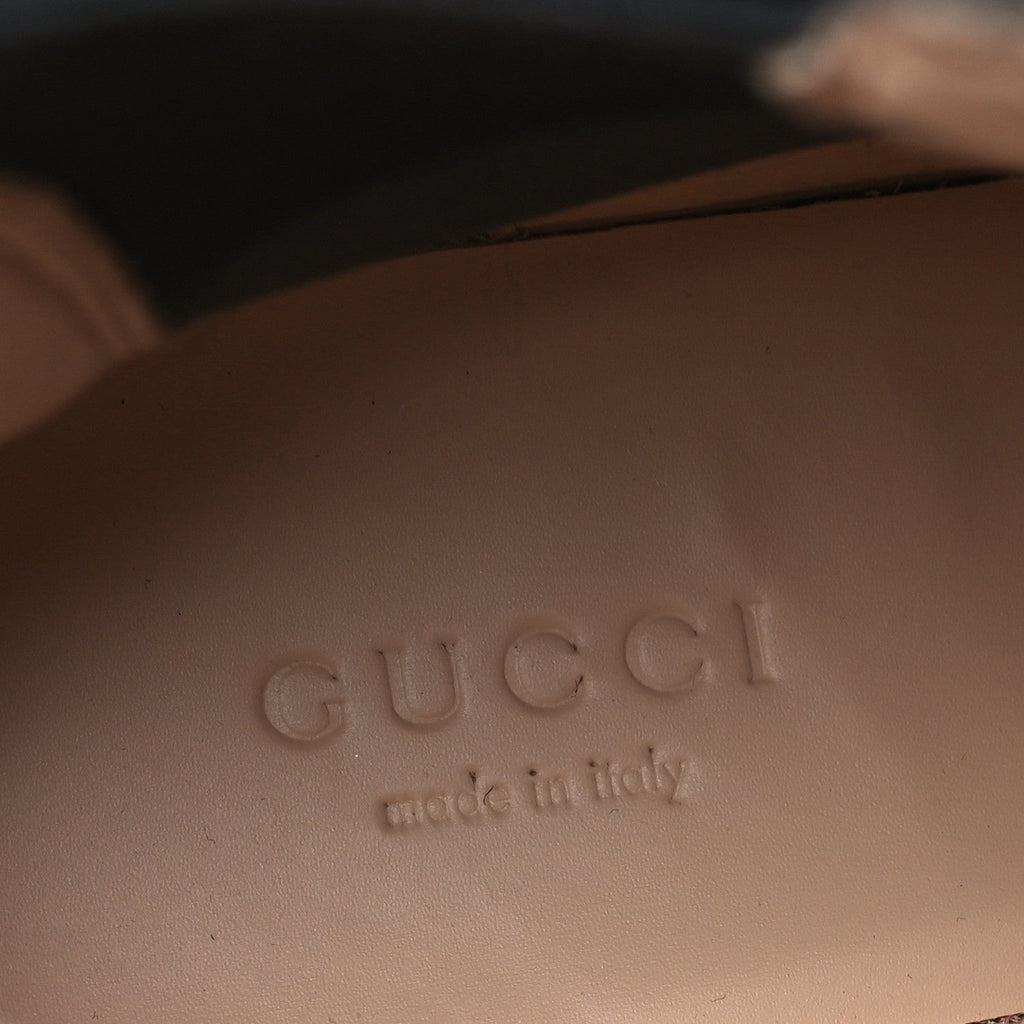 Gucci Calfskin Bee Star Embroidered Belt Ankle Boots 36.5 Black