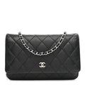 Chanel Caviar Quilted Wallet on Chain WOC Black