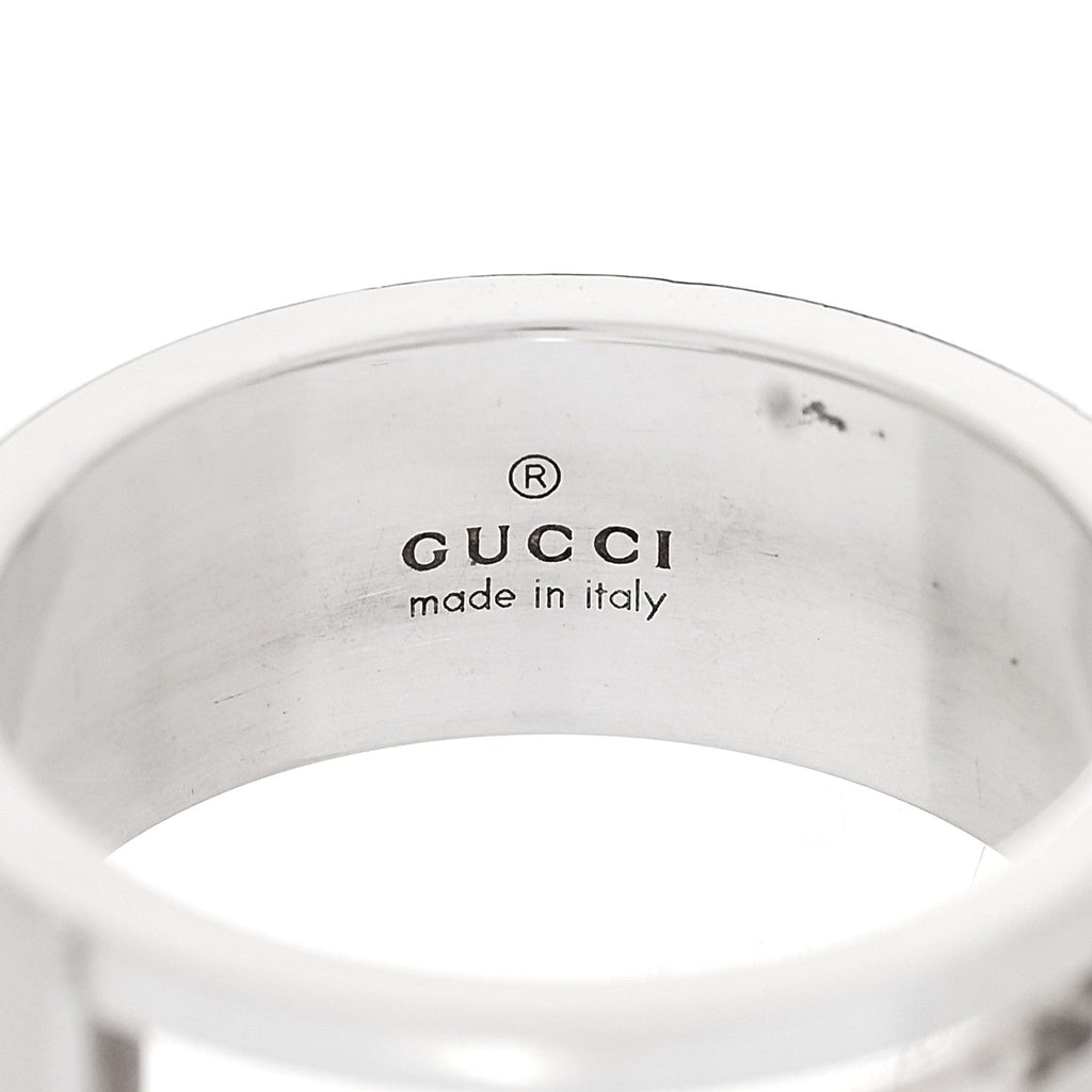 Gucci Sterling Silver G Cutout Ring 56 7.5