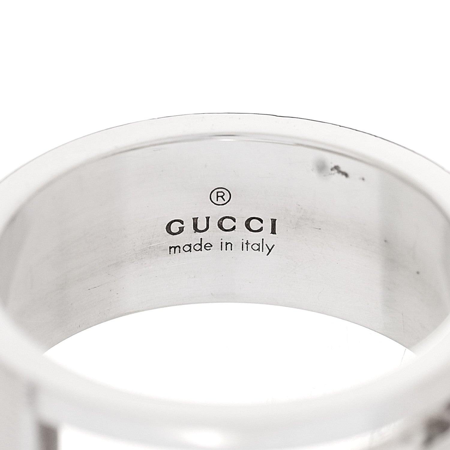Gucci Sterling Silver G Cutout Ring 56 7.5