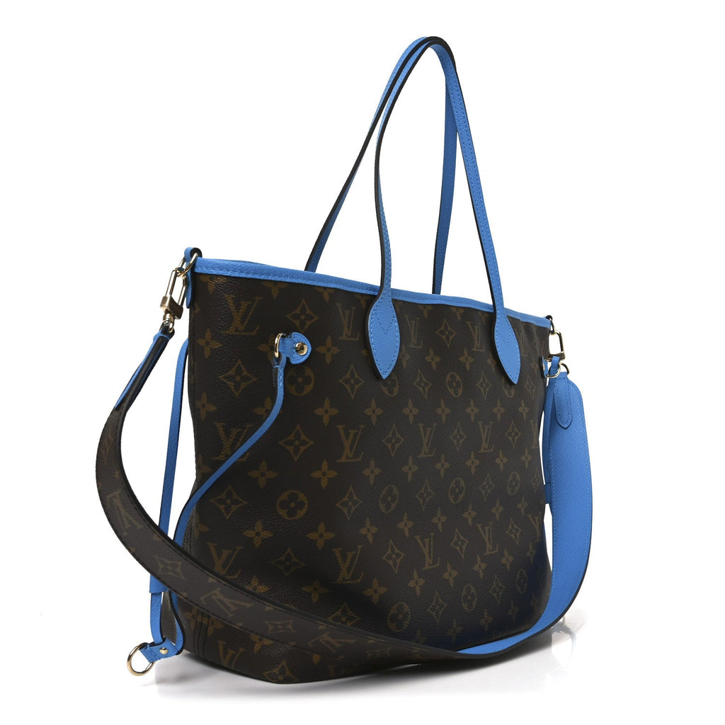 Louis Vuitton Monogram Inside Out Neverfull Bandouliere MM Gaston Blue