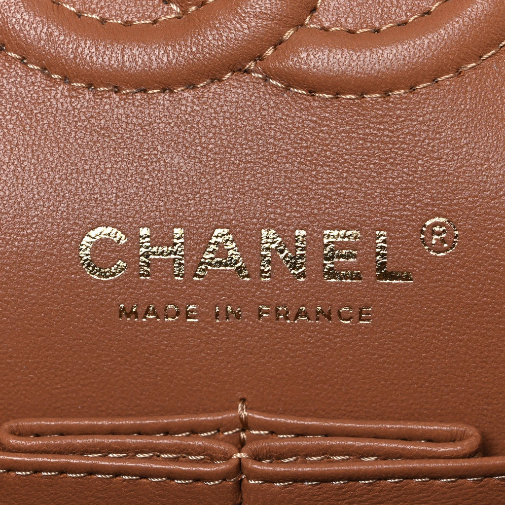 Chanel Lambskin Quilted Small Double Flap Brown