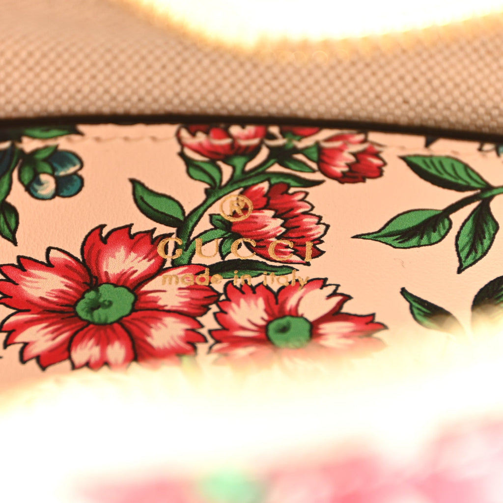 Gucci Matelasse Diagonal Brit Roses Print Mini Interlocking G Heart Shoulder Bag Multicolor