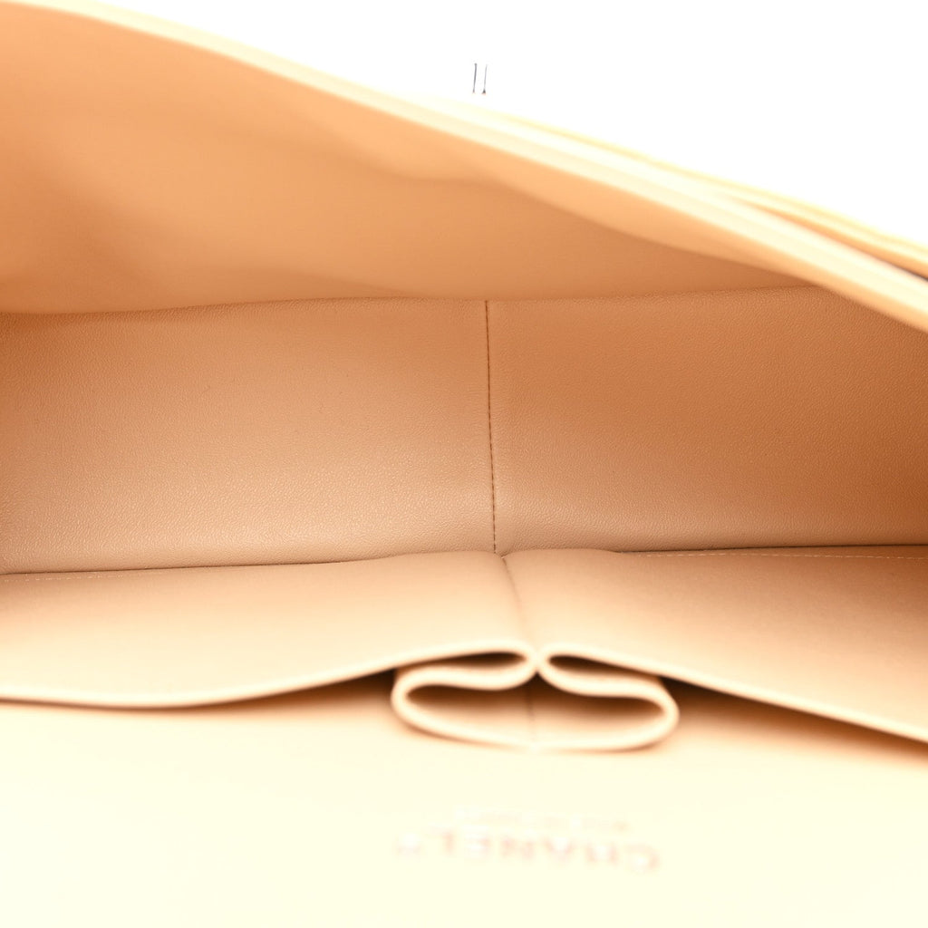 Chanel Caviar Quilted Jumbo Double Flap Beige Clair