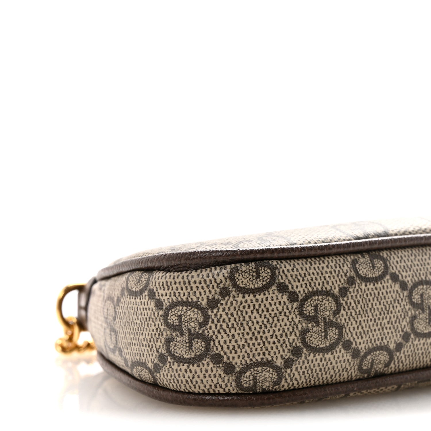 Gucci GG Supreme Monogram Textured Dollar Calfskin Mini Ophidia Chain Bag Beige Ebony