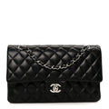 Chanel Lambskin Quilted Medium Double Flap Black