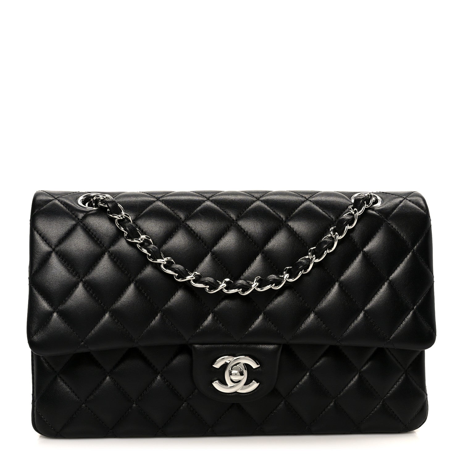 Chanel Lambskin Quilted Medium Double Flap Black