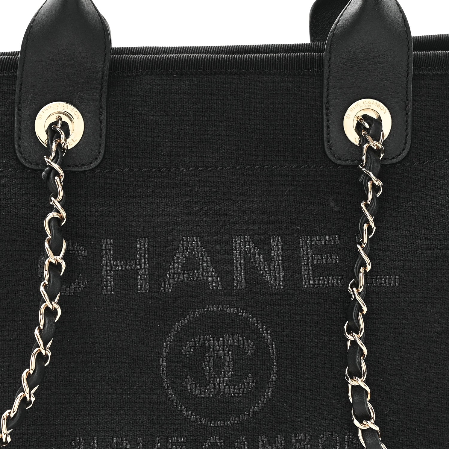 Chanel Mixed Fibers Small Deauville Tote Black