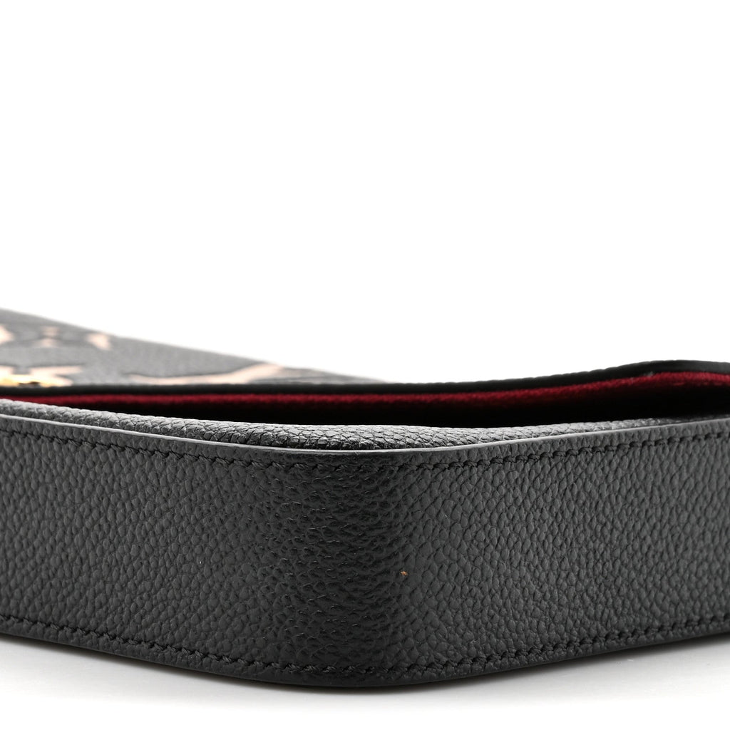 Louis Vuitton Empreinte Monogram Giant Felicie Pochette Black Beige