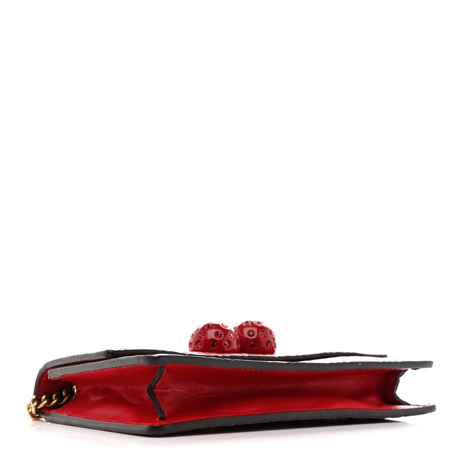 Gucci Guccissima Mini Cherry Chain Bag Hibiscus Red