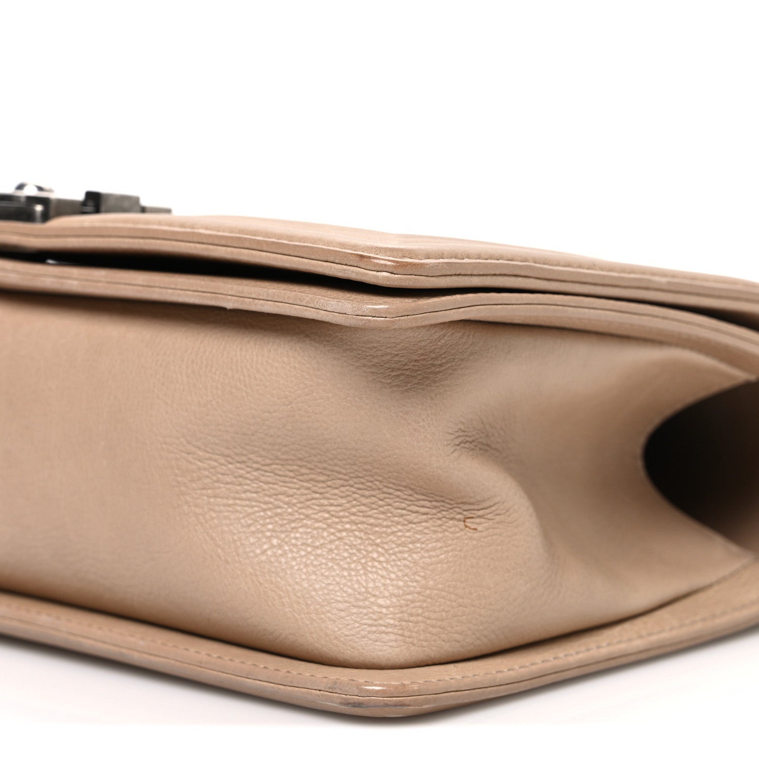 Chanel Lambskin Quilted Medium Boy Flap Beige
