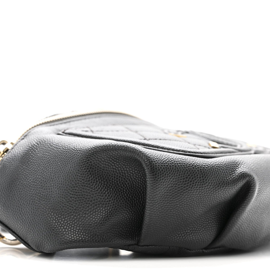 Chanel Caviar Quilted Filigree Waist Bag Black