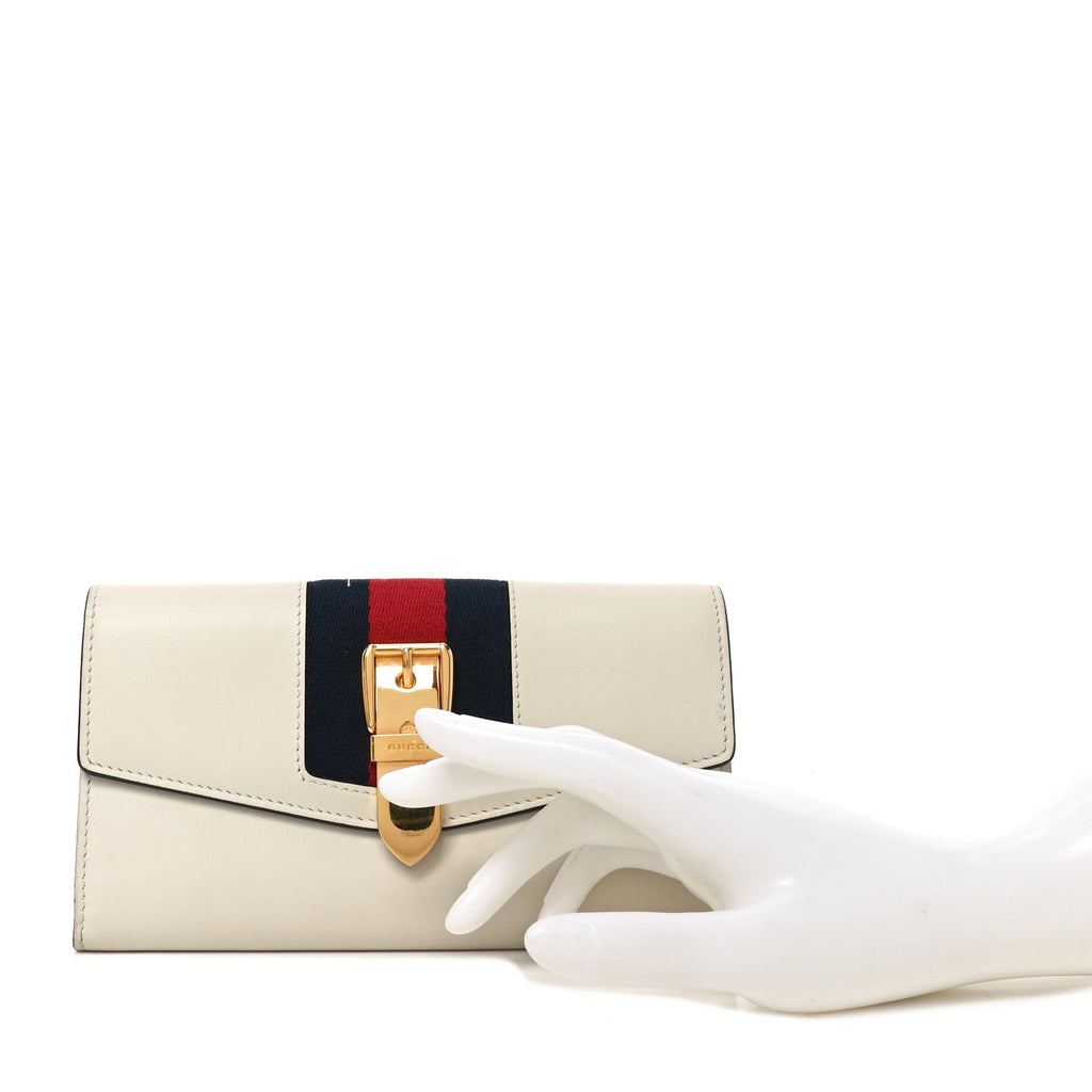 Gucci Calfskin Sylvie Continental Wallet White