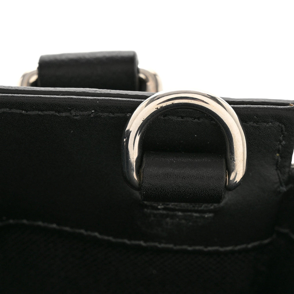 Gucci GG Supreme Monogram Appia Calfskin Web Mini Tote Bag Black