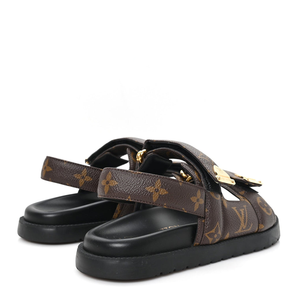 Louis Vuitton Monogram LV Sunset Comfort Flat Sandals 36 Cacao Brown