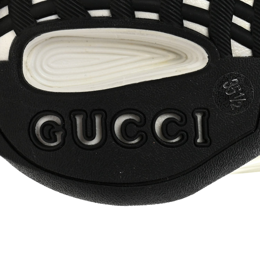 Gucci Technical Knit Fabric Waves Womens Gucci Run Sneakers 35.5 Great White Thunder