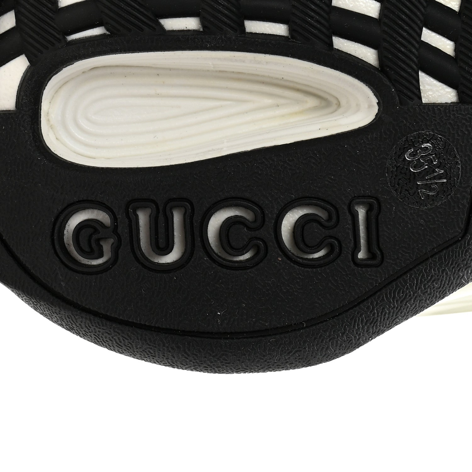 Gucci Technical Knit Fabric Waves Womens Gucci Run Sneakers 35.5 Great White Thunder